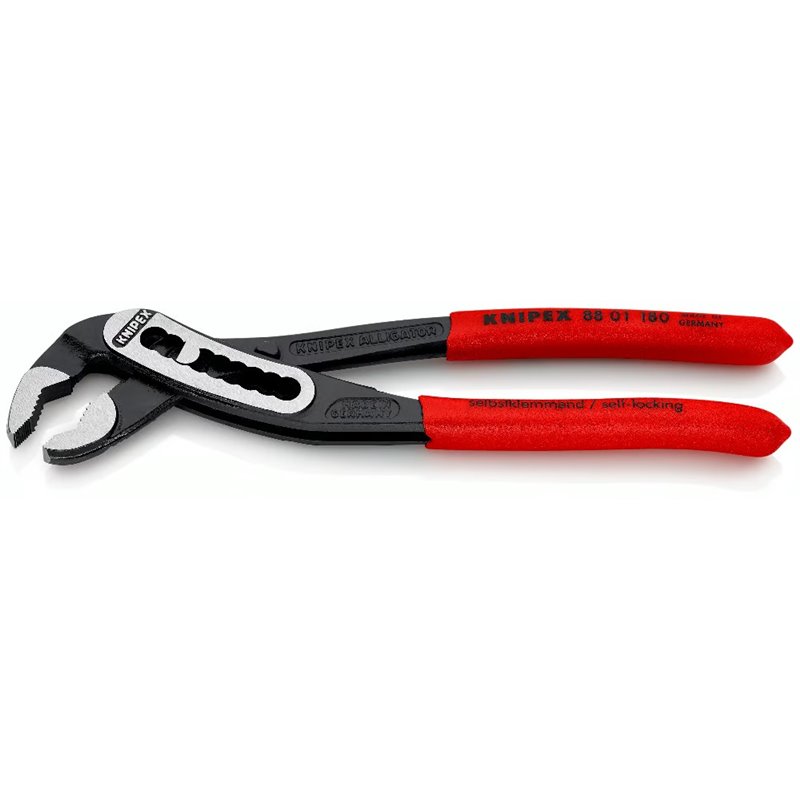 Alicates para bombas de agua KNIPEX Alligator, longitud 180 mm, superficie lacada, recubiertos de plástico