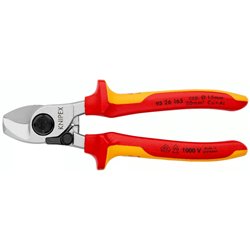 Tijeras para cables con resorte de apertura, longitud 165 mm, superficie cromada, mangos multicomponente