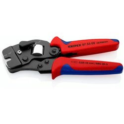 Alicates de crimpado autoajustables para casquillos de cable con carga frontal, longitud 190 mm