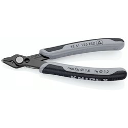 Supercuchillos electrónicos ESD, longitud 125 mm, superficie atramentada, mangos multicomponente