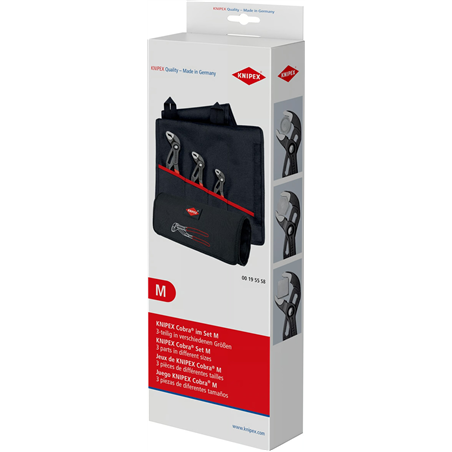 Juego KNIPEX Cobra 1 x 87 01 125, 1 x 87 01 180, 1 x 87 01 250, Longitud 330 mm