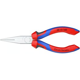 Alicates de nariz longo, comprimento 160 mm, cromo de superfície, com alças de conforto