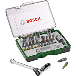 BOSCH Screwdriver bit and ratchet set 27 pieces