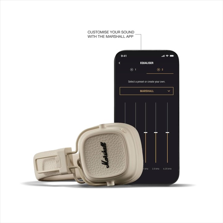 Cumo Bluetooth Marshall Major V Bluetooth, 100 ore di gioco - Crema