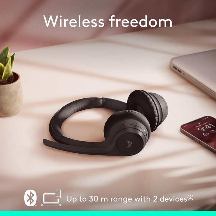Logitech Zone 300 Auricolare Bluetooth wireless con microfono a cancellazione del rumore, nero