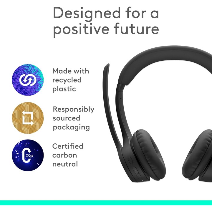 Logitech Zone 300 Auricolare Bluetooth wireless con microfono a cancellazione del rumore, nero