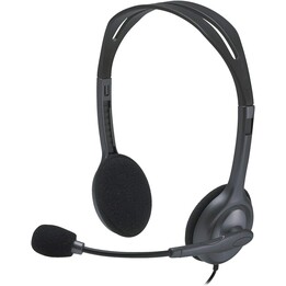 Logitech H111 Kabelgebundenes Headset, Stereokopfhörer mit Rauschunterdrückungsmikrofon, schwarz