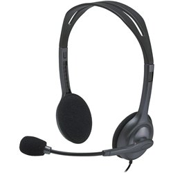 Logitech H111 Kabelgebundenes Headset, Stereokopfhörer mit Rauschunterdrückungsmikrofon, schwarz