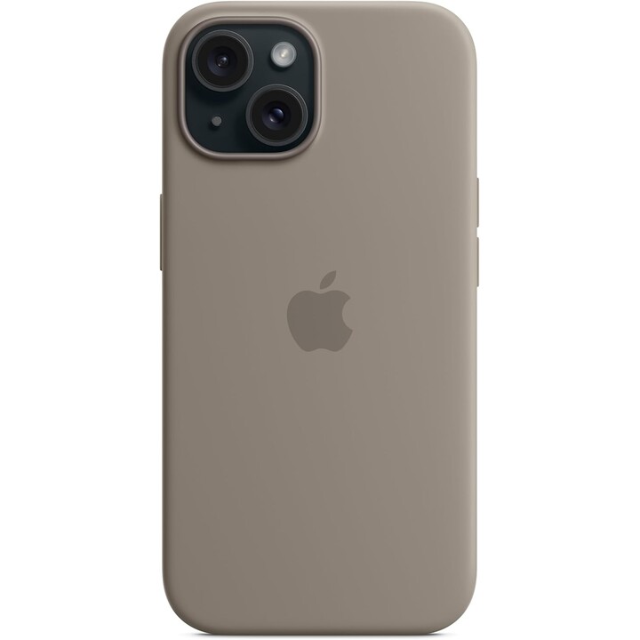 Capa de silicone para iPhone 15 com MagSafe - Clay