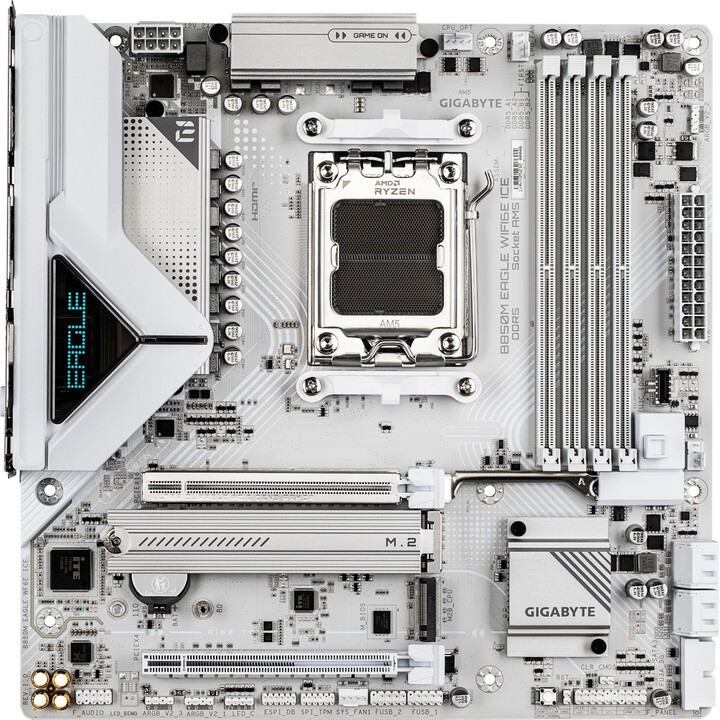 Placa base | GIGABYTE | AMD B850 | SAM5 | Micro-ATX | Memoria DDR5 | Ranuras de memoria: 4 | 1 PCI-Express 3.0 (4x) | 1 PCI-Expr