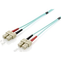 Cable de conexión de fibra óptica EQUIP SC-SC 30,00 m multimodo dúplex OM3 turquesa