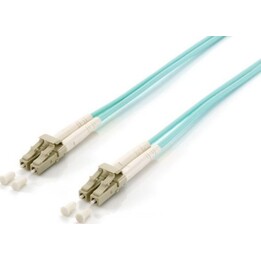 Cable de conexión LWL LC-LC, 30,00 m, multimodo, dúplex, OM3, turquesa, bolsa de plástico