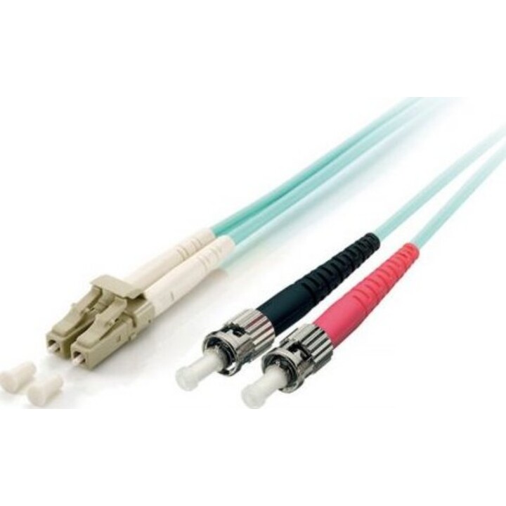 Equip LWL Patchkabel LC--ST 10,00m Multimode Duplex OM3 türkis Polybeutel