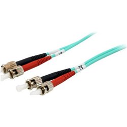 Cable de conexión de fibra óptica EQUIP ST--ST 3,00 m multimodo dúplex OM3 turquesa en bolsa de plástico