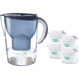 Brita Marella XL Kanne + 4 Maxtra-Kartuschen blau