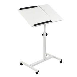 Support mobile pour bureau et ordinateur portable Maclean, blanc, réglable en hauteur 59-89cm, max. 30kg , MC-121 W