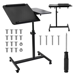 Maclean MC-121 B Soporte móvil para escritorio/portátil, regulable en altura 59-89cm, max. 30kg, negro