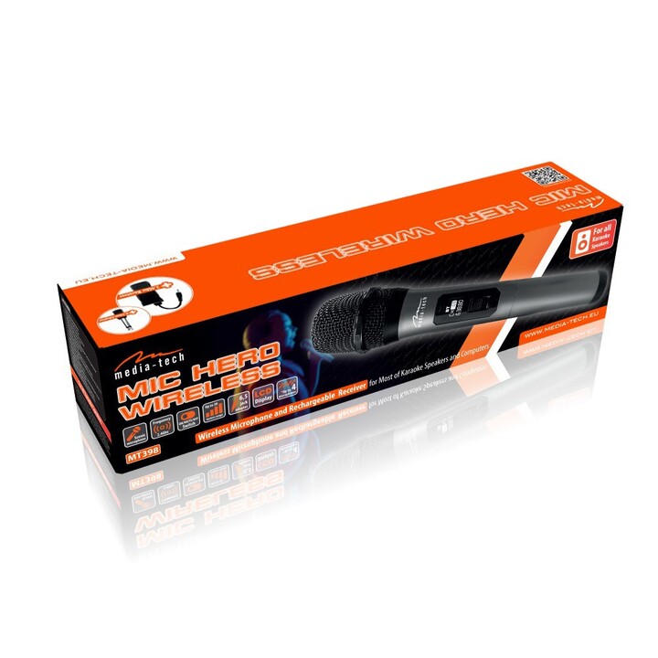 Microfono wireless per altoparlanti Karaoke MIC HERO WIRELESS MT398.