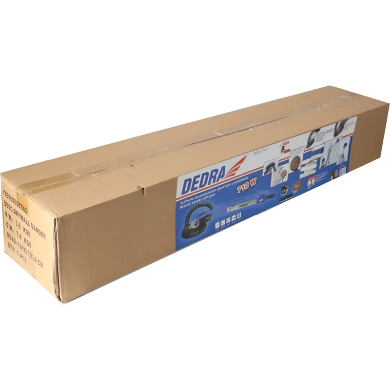 Amoladora giratoria DEDRA DED7743 de 710 W con caja de cambios y disco de 225 mm.