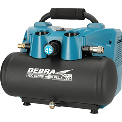 Batteriekompressor, 2x18v kabelloser Luftkompressor DEDRA SAS+All Ded7077V 6L Tank