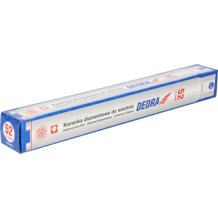 Dedra HW4052 diamond core bit 52x400 mm for professional construction projects, Silver