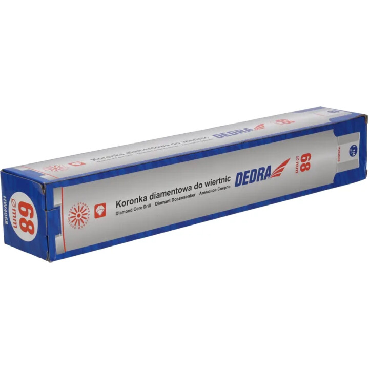 Dedra HW4068 Diamantbohrkrone 68x400 mm für professionelle Montagearbeiten, Silber