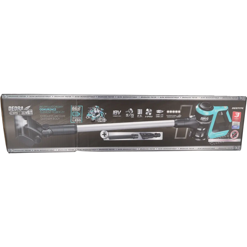 Aspiradora Vertical Inalámbrica Sin Escobillas 18V, Dedra SAS+All Ded7176