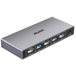 Comutador KVM Unitek com 4K a 60 Hz USB 3.0 HDMI