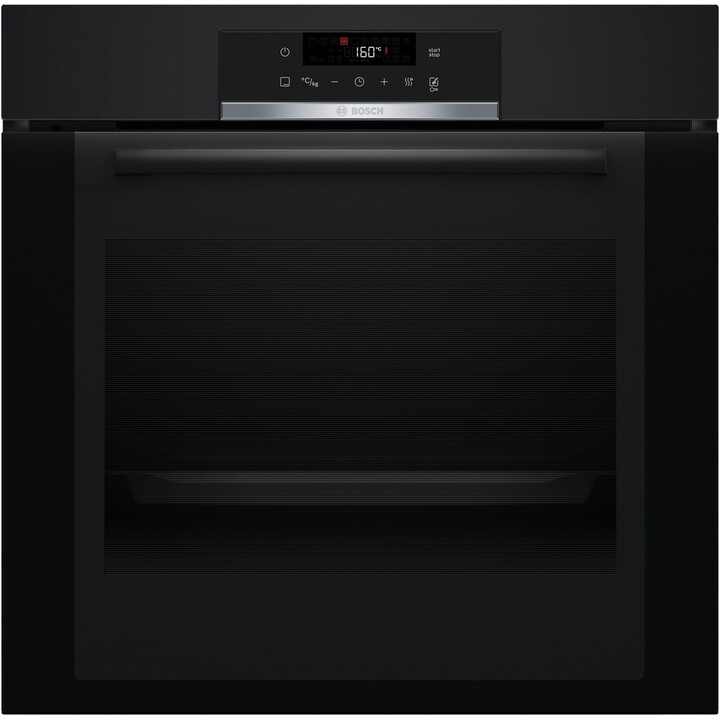 Bosch, Serie 4 HBA372EB3, Horno de 71L y 3600W con limpieza pirolítica y 7 funciones de cocción, Negro