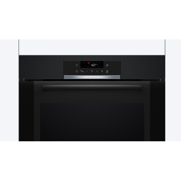 Bosch, Serie 4 HBA372EB3, Horno de 71L y 3600W con limpieza pirolítica y 7 funciones de cocción, Negro