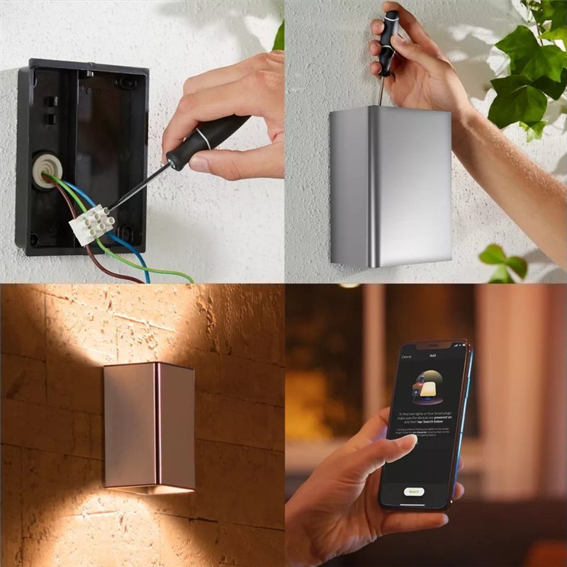 Candeeiro de parede Philips Hue White & Color Ambiance Resonate prateado 1200lm