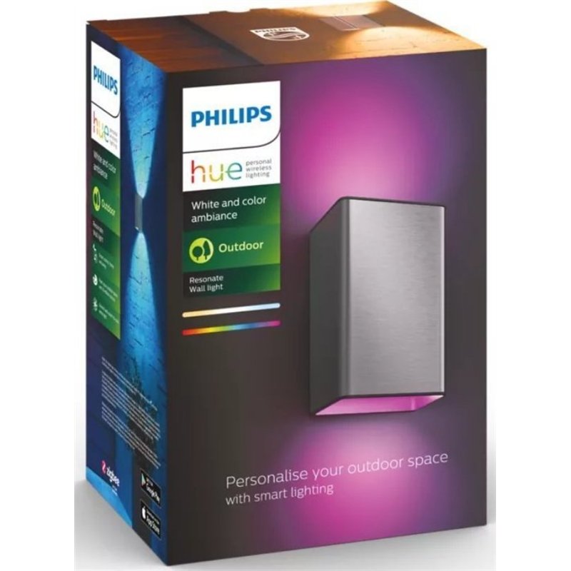 Candeeiro de parede Philips Hue White & Color Ambiance Resonate prateado 1200lm