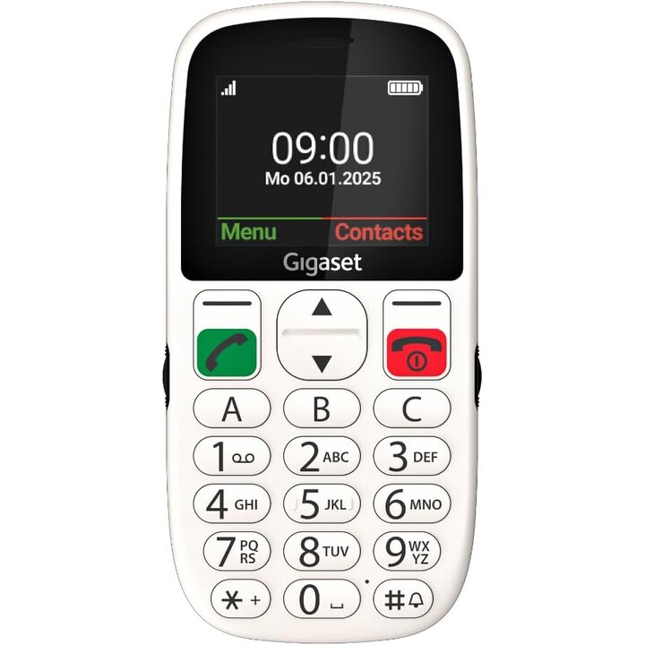 Gigaset GL395 5,59 cm (2,2") 90 g Telefone Branco para Idosos