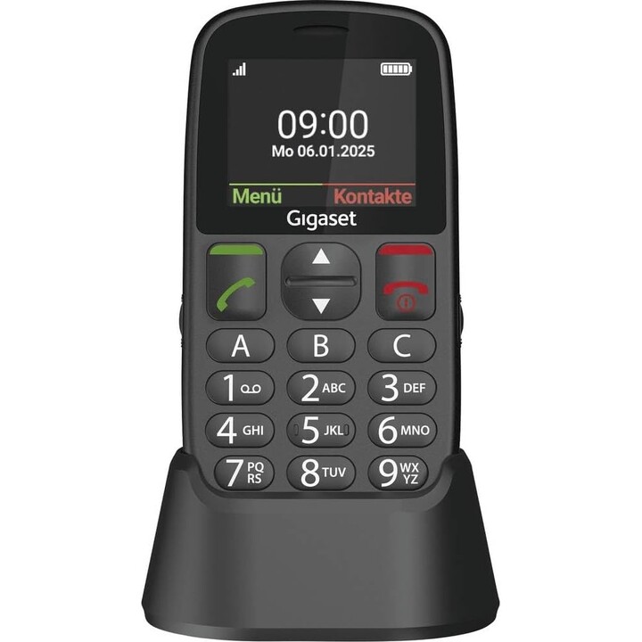 Gigaset GL395 5.59 cm (2.2") 90 g Black Telephone for Seniors