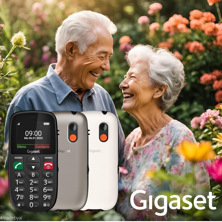 Téléphone Gigaset GL395 5,59 cm (2,2") 90 g Noir pour seniors