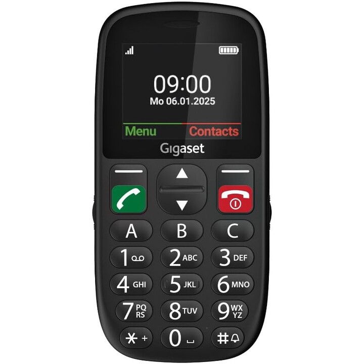 Téléphone Gigaset GL395 5,59 cm (2,2") 90 g Noir pour seniors