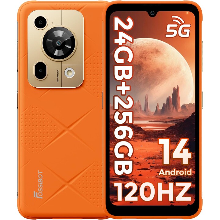 Fossibot F112 Pro 5G, 8GB 256GB, LCD 6,88 IPS HD+, 7150mAh, Arancione