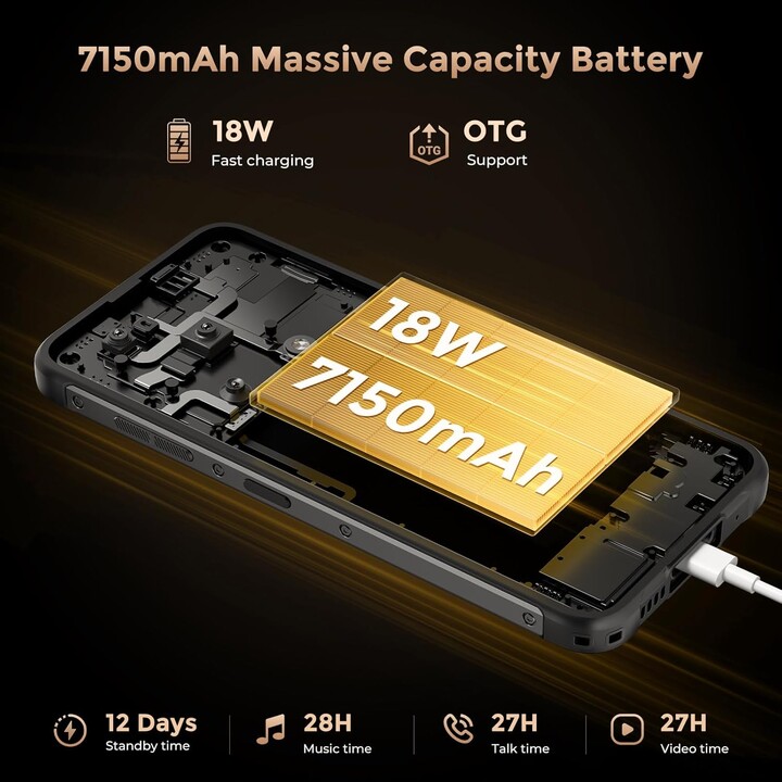 Fossibot F112 Pro 5G, 8GB 256GB, LCD 6,88 IPS HD+, 7150mAh, Arancione