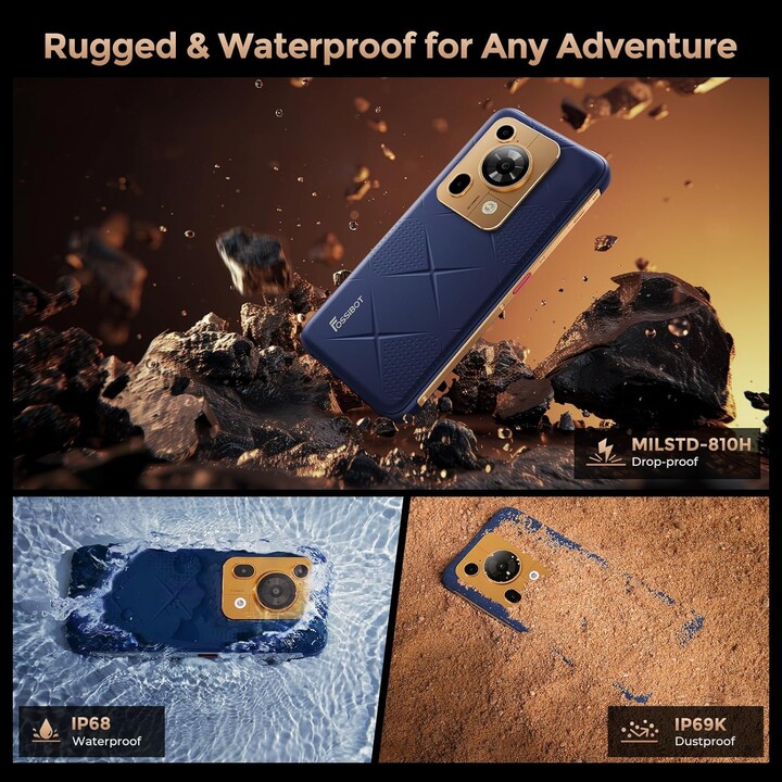 Fossibot F112 Pro 5G, 8GB 256GB, LCD 6,88 IPS HD+, 7150mAh, Arancione