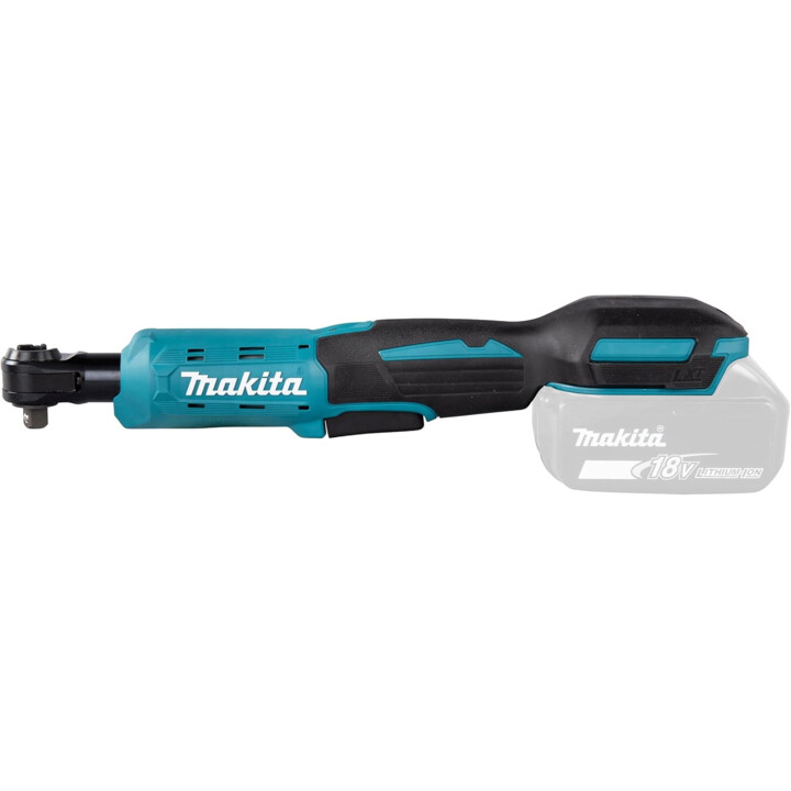 Makita DWR180Z, atornillador de carraca sin cable 18V, diseño de cabeza de perfil bajo, verde azulado/negro