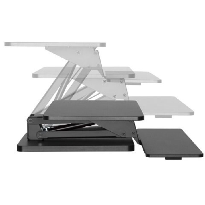 Support de bureau pour clavier et écran ou ordinateur portable MACLEAN MC-882 pour le travail debout/assis Noir