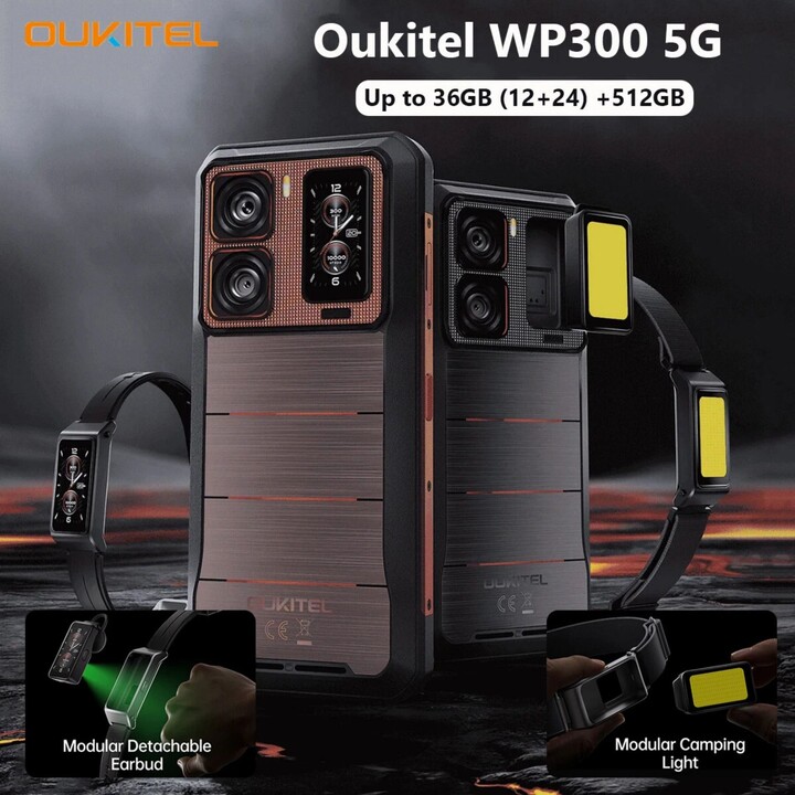 OUKITEL WP300 5G, 12 GB+512 GB, display da 6,8 pollici, batteria da 16000 mAh, 108 MP, Android 15, NFC, Red