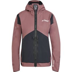 Giacca da sci alpinismo da donna adidas TERREX Techrock GORE-TEX WINDSTOPPER Softshell Jkt - quiet crimson/nero