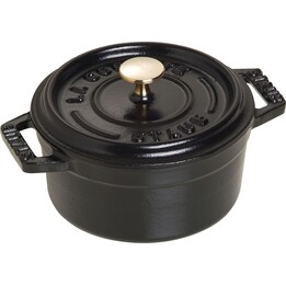 Staub, Mini Cocotte, Cocotte redonda de hierro fundido (Hogar), 10 cm, Negro