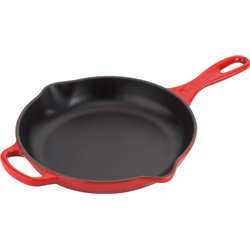 Le Creuset de hierro fundido fritamente y porción de sartén rojo 23 cm