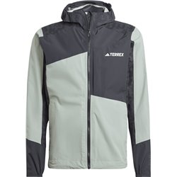 Giacca antipioggia adidas TERREX Xperior Hybrid RAIN.RDY Jacket - silver green/nero