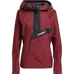 Chaqueta impermeable de mujer adidas TERREX Techrock Primeknit RAIN.RDY Anorak - rojo sombra