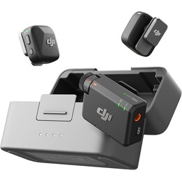 DJI MIC Mini (2 TX + 1 Rx + Case di ricarica), microfono Lavalier wireless, audio ricco di dettagli, 48H, limitazione automatica