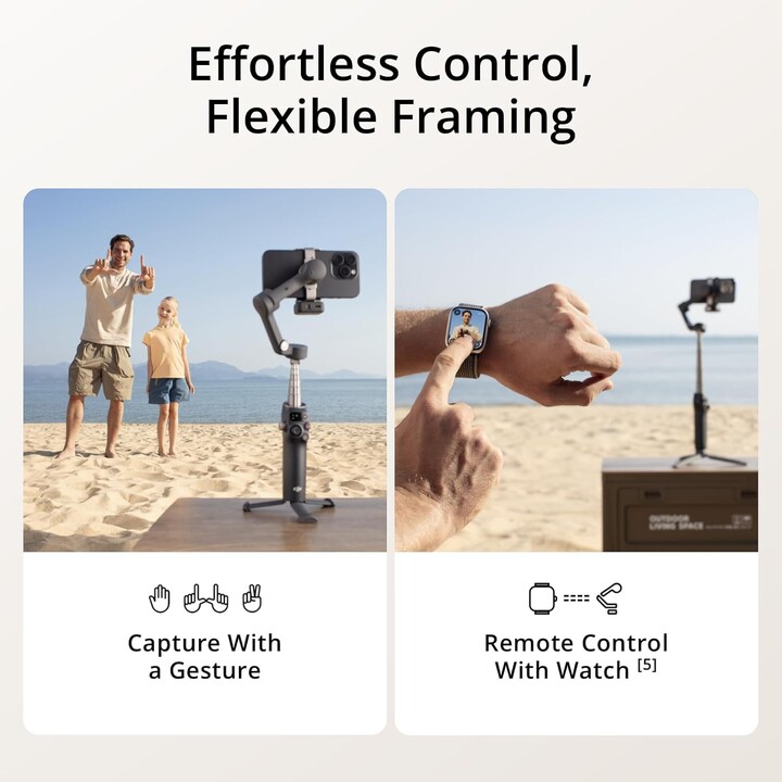 DJI Osmo Mobile 7P Gimbal Stabilisateur pour iPhone, Android, suivi natif, 3 axes, 10h