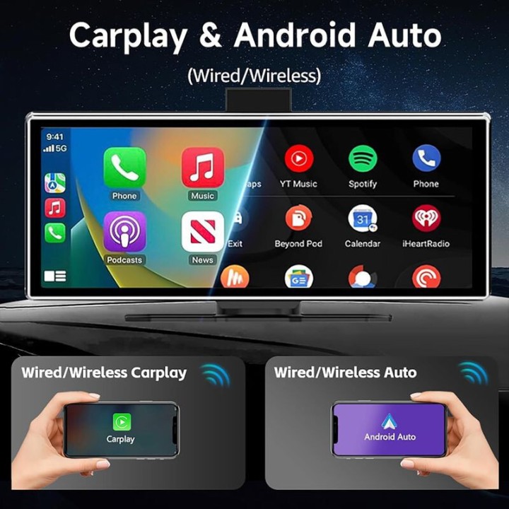 Dash Cam SD12602 Ecrã tátil universal de 11,26 polegadas Sem fios Carplay / Android Auto